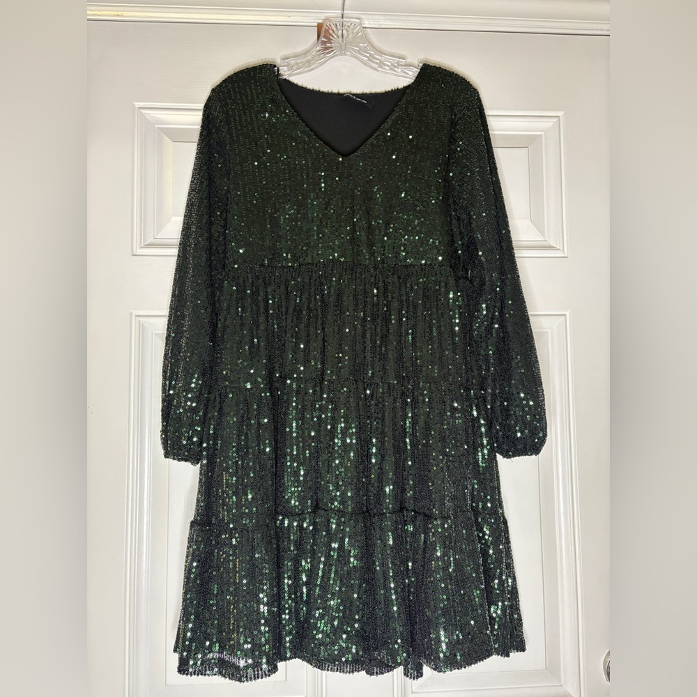 Cable & Gauge Green Sequin   Elegant Stunning Mini Special Occasion Dress‎